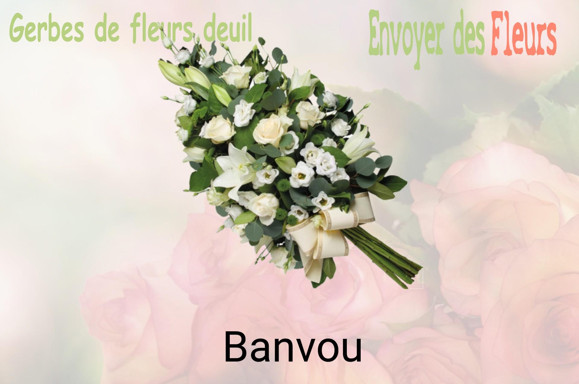 Gerbe de fleurs de deuil livrée à Banvou